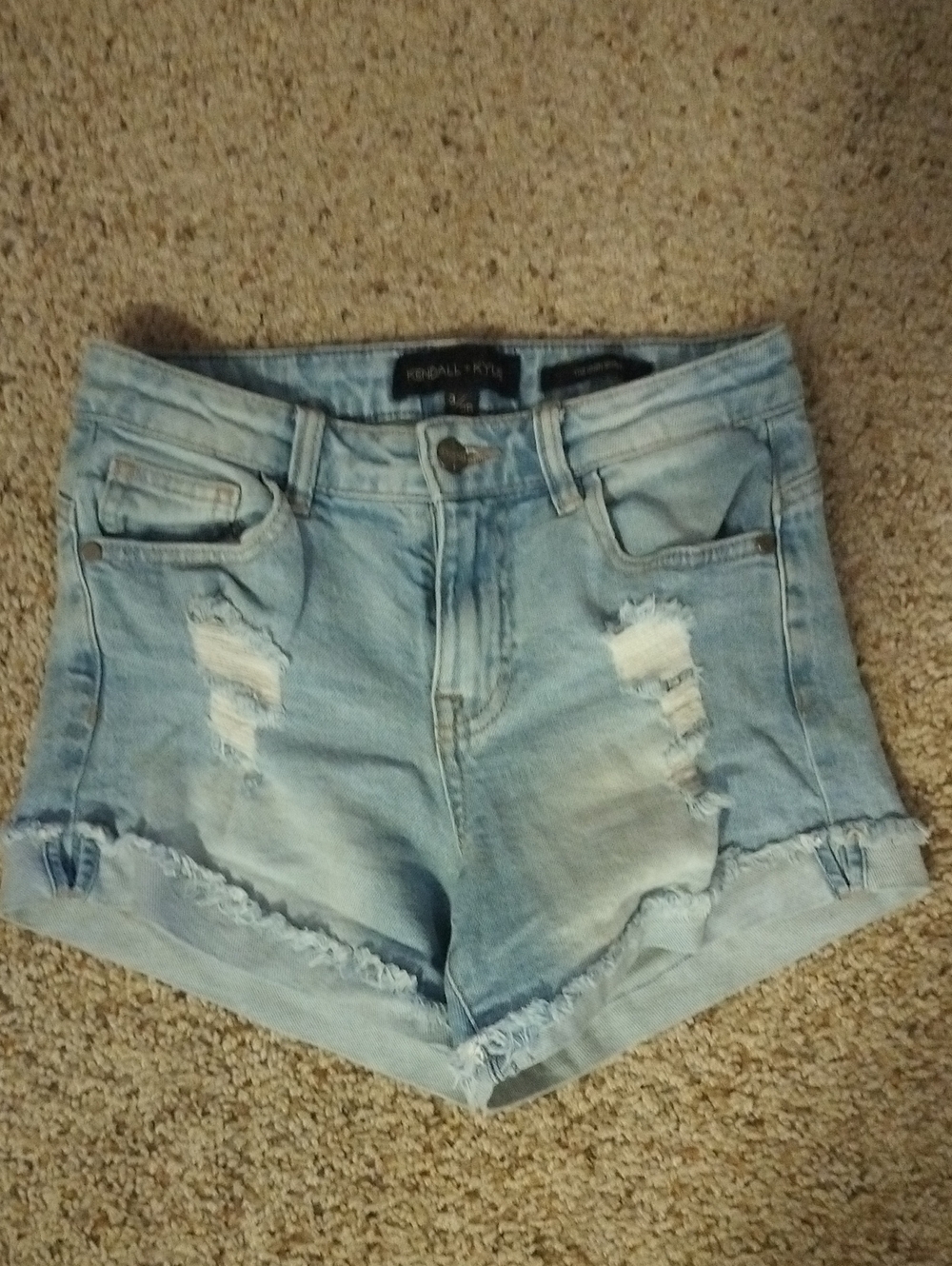 Kendall & Kylie Light Blue Distressed Denim Shorts Size 3/26
